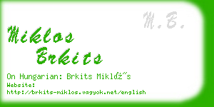 miklos brkits business card